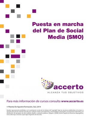cover image of Puesta en marcha del Plan de Social Media (SMO)